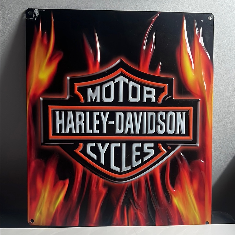 Harley-Davidson Black and Orange Art Decal